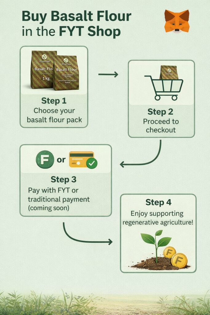 FYT Shop infographic to explain how to buy basalt flour with FYT